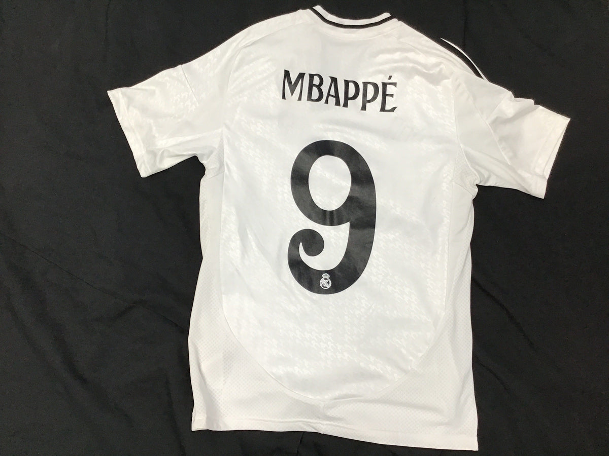 Real Madrid Kylian Mbappe 9 Adult Small Soccer Jersey – Overtime