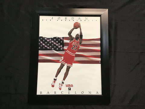 Michael Jordan USA Poster 16x20 Quality Wood Frame