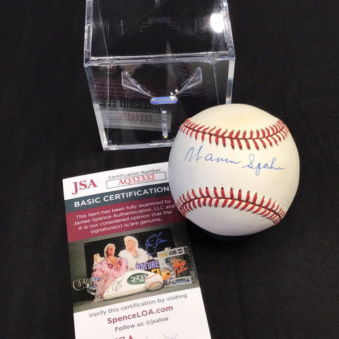 Warren Spahn Autographed Baseball JSA AQ32332