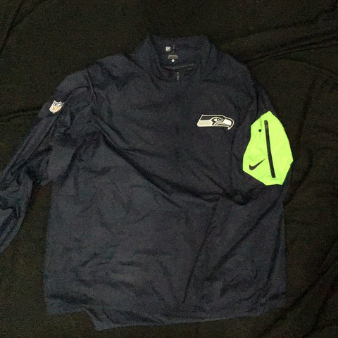 Seattle Seahawks Half Zip Jacket Size XL
