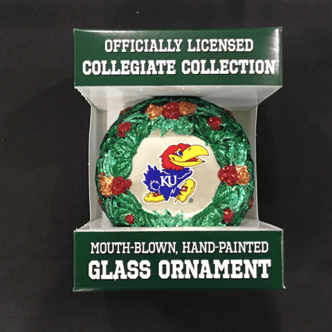Team Wreath Ornament - College - University of Kansas Jayhawks