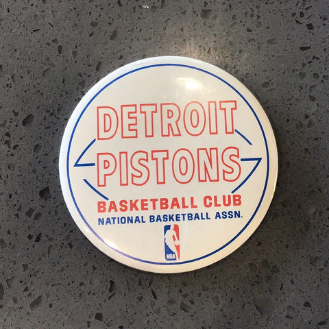 Detroit Pistons Basketball Club Vintage NBA Button Pin