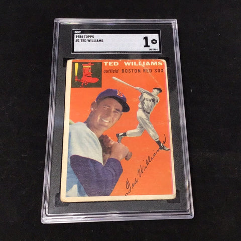 1954 Topps Ted Williams #1 Graded Card SGC 1 (7964)