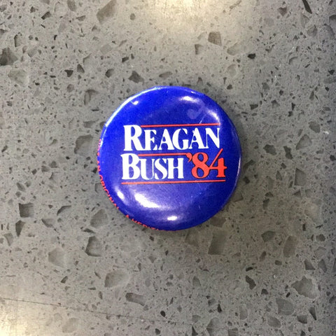 1984 Election Regan Bush Button Pin