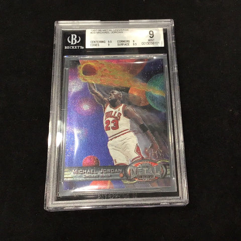 1997-98 Metal Universe Michael Jordan #23 Graded Card Beckett 9 (8101)