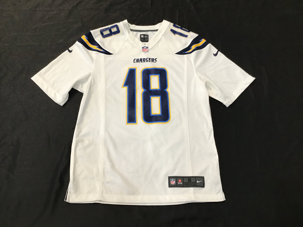 la chargers gear LA Chargers Grandpa #18 Jersey Adult Small – Overtime Sports