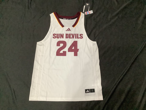 Arizona State University Sun Devils #24 Basketball Jersey Men’s Large NWT (white)