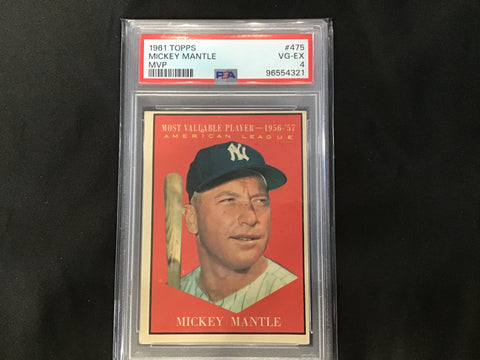 1961 Topps Mickey Mantle MVP #475 PSA 4 4321