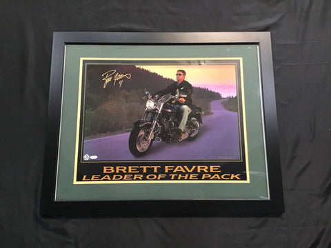 Brett Favre Autographed Framed Poster 28x22