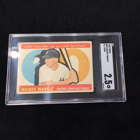 1960 Topps All-Star Mickey Mantle #563 Graded Card SCG 2.5 (5718)