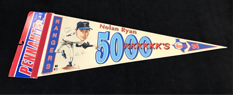 Nolan Ryan 5000 Strikeouts Vintage Pennant