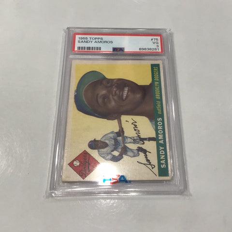 1955 Topps Sandy Amoros #75 Graded Card PSA 3 (8281)