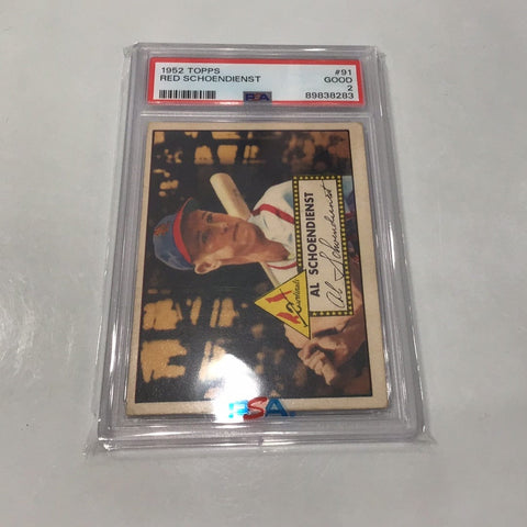 1952 Topps Red Schoendienst #91 Graded Card PSA 2 (8283)