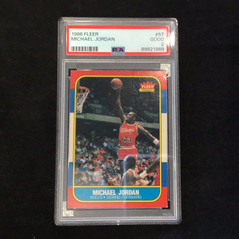 1986 Fleer Michael Jordan #57 Graded Rookie Card PSA 2 (1989)