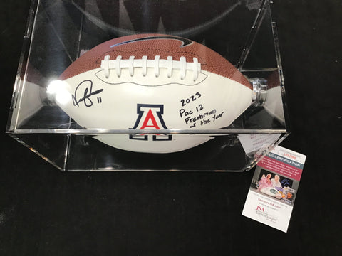 Noah Fifita University of Arizona Wildcats Autographed Football in UV Case JSA Certified