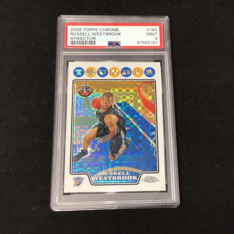 2008 Topps Chrome Xfractor Russell Westbrook #184 Graded Card PSA 9 (5191)