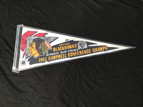 Team Pennant Chicago Blackhawks Vintage 1992 Campbell Conference Champions