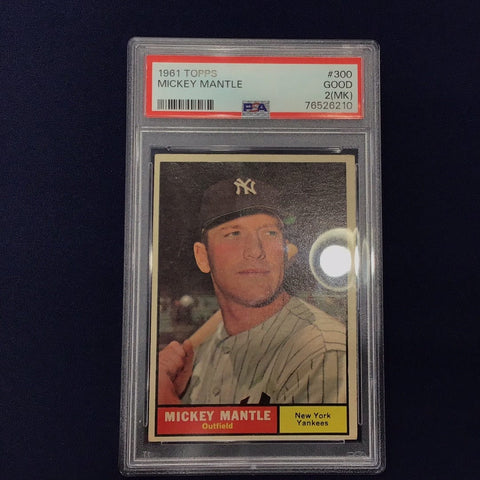 1961 Topps Mickey Mantle Graded Card #300 PSA 2 (6210)