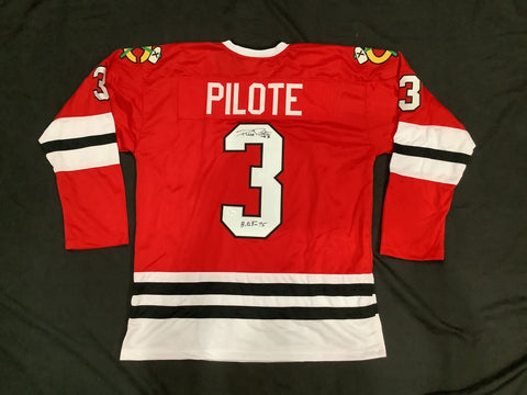 Pierre Pilote #3 Chicago Blackhawks Autographed Jersey Certified