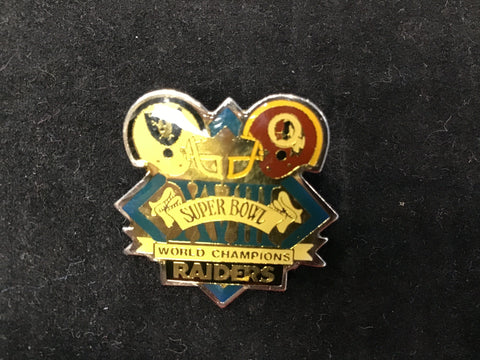 Oakland Raiders vs. Washington Redskins Super Bowl XVIII Metal Pin Small