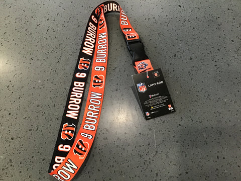 Player Lanyard Joe Burrow #9 Cincinnati Bengals