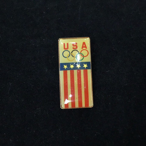 USA Olympics Rectangular Metal Pin