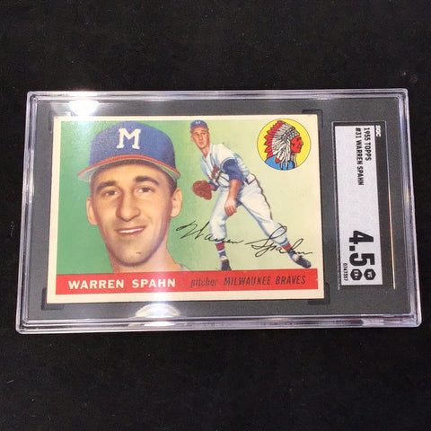 1955 Topps Warren Spahn #31 Graded Card SCG 4.5 (7357)