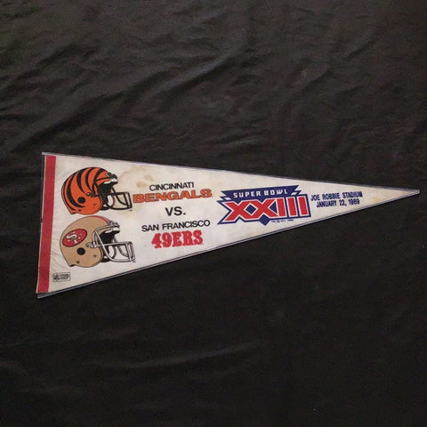 Cincinnati Bengals vs. San Francisco 49ers Vintage 1989 Super Bowl XXIII Pennant