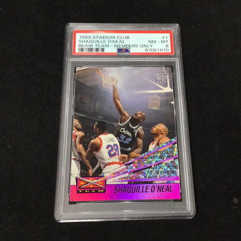1993 Stadium Club Beam Team Members Only Shaquille O’Neal #1 Graded Card PSA 8 (1610)