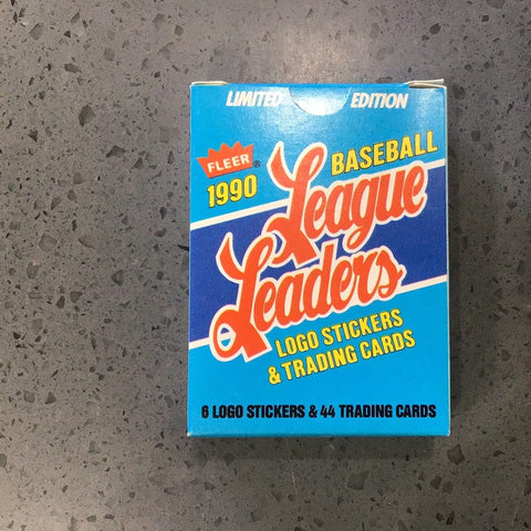 1990 Fleer League Leaders Baseball Logo Stickers and Trading Card Complete Set 1-44