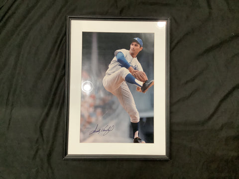 Sandy Koufax Autographed Photo Los Angeles Dodgers Framed 18x24