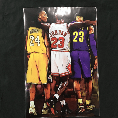 MJ, Kobe, LeBron Poster - 24x36