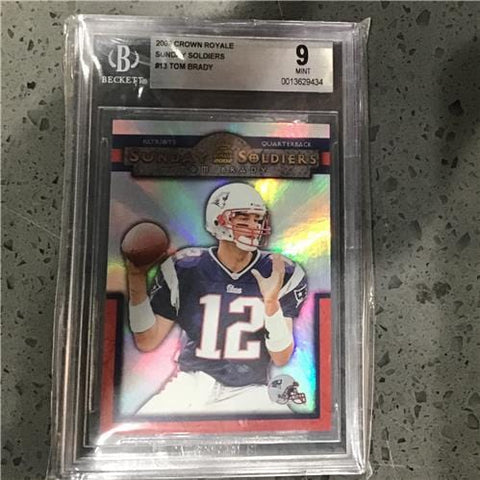 2002 Crown Royale Sunday Soldiers Tom Brady - Graded Card - BGS 9