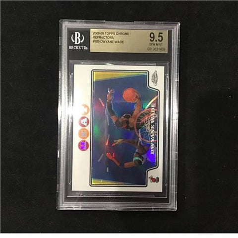 2008-09 Topps Chrome Refractors #100 Dwyane Wade - Graded Card - Beckett 9.5