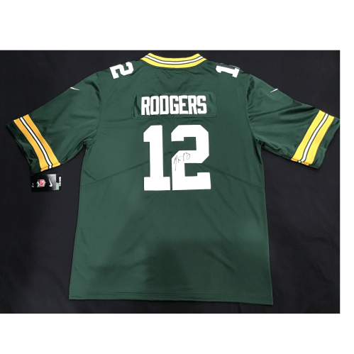 aaron rodgers autographed jersey framed