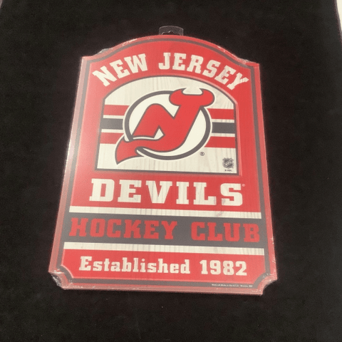 New Jersey Devils - Wood Sign - Hockey