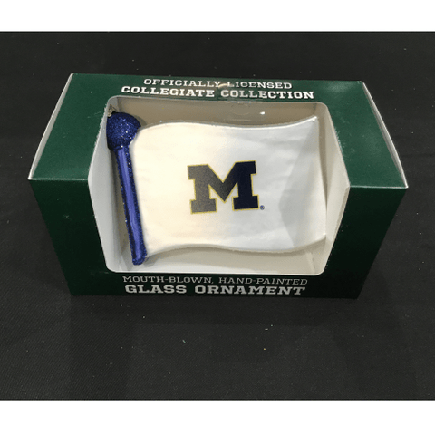 Team Flag Ornament - College - University of Michigan Wolverines