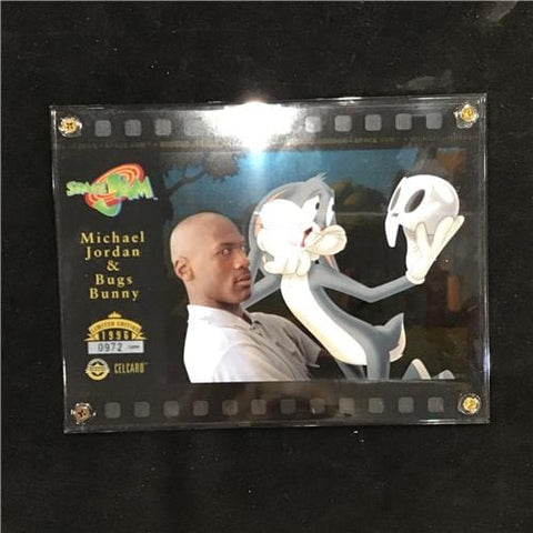 1996 Upper Deck Michael Jordan & Bugs Bunny Celcard - Space Jam - Encased 0972/5000