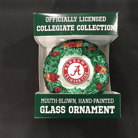 Team Wreath Ornament - College - University of Alabama Crimson Tide