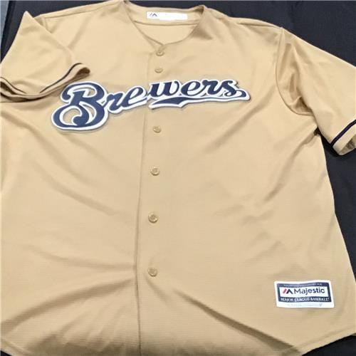 Milwaukee Brewers - Jersey - Stitched Gold sz XL – Overtime Sports