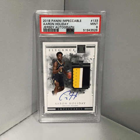 2018 Panini Impeccable Aaron Holiday Jersey Autograph  - Graded Card - PSA  Mint 9