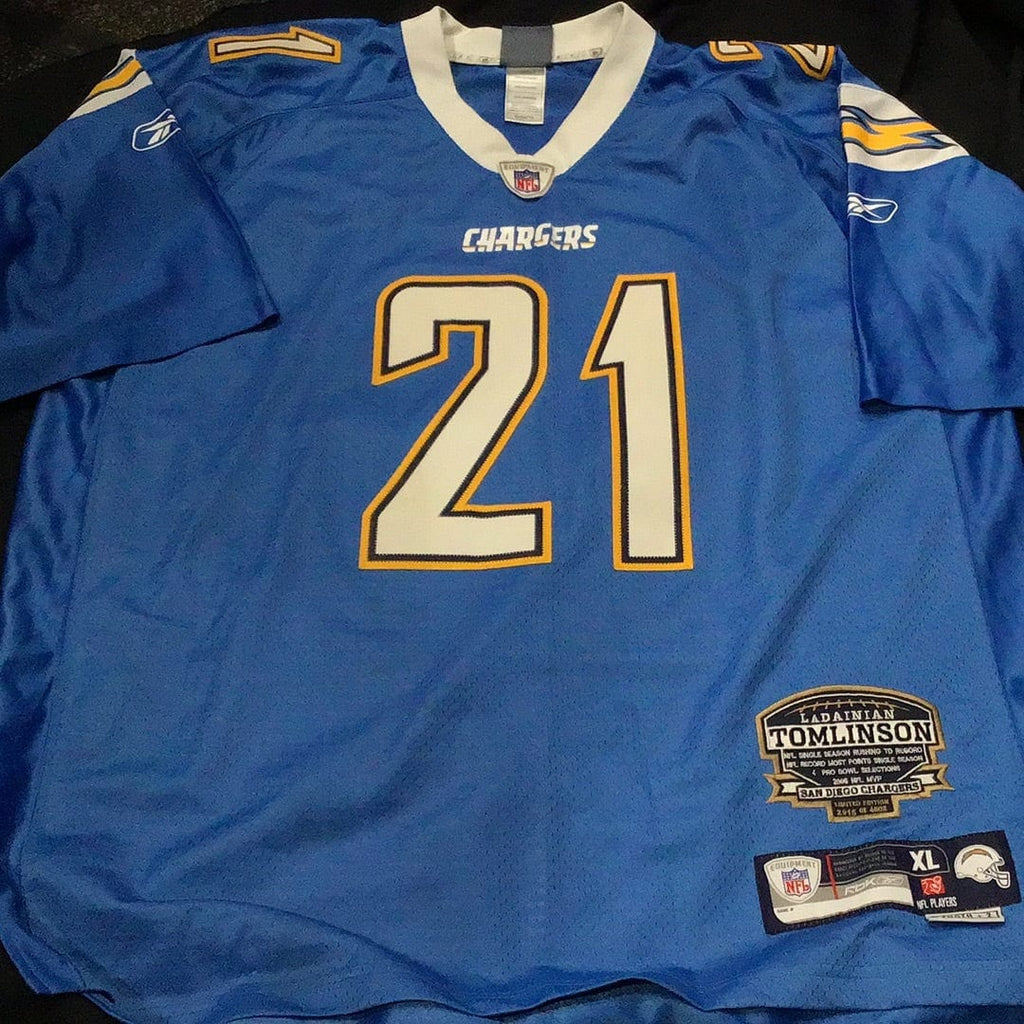 Overtime Sports Los Angeles Chargers #21 LaDainian Tomlinson - Jersey - Le 2915/4802 Reebok Sz XL