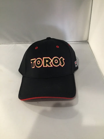 Tucson Toros Black Hat Black TOROS Logo* The Game Stretch Fit XL